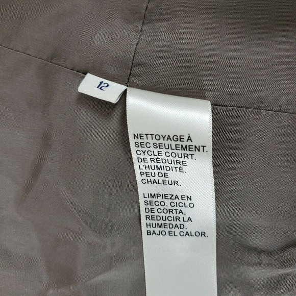 NEW!! Doncaster 100% Silk SIZE 12 Brown Tweed Career Short Blazer Jacket Zip Up - Picture 7 of 9